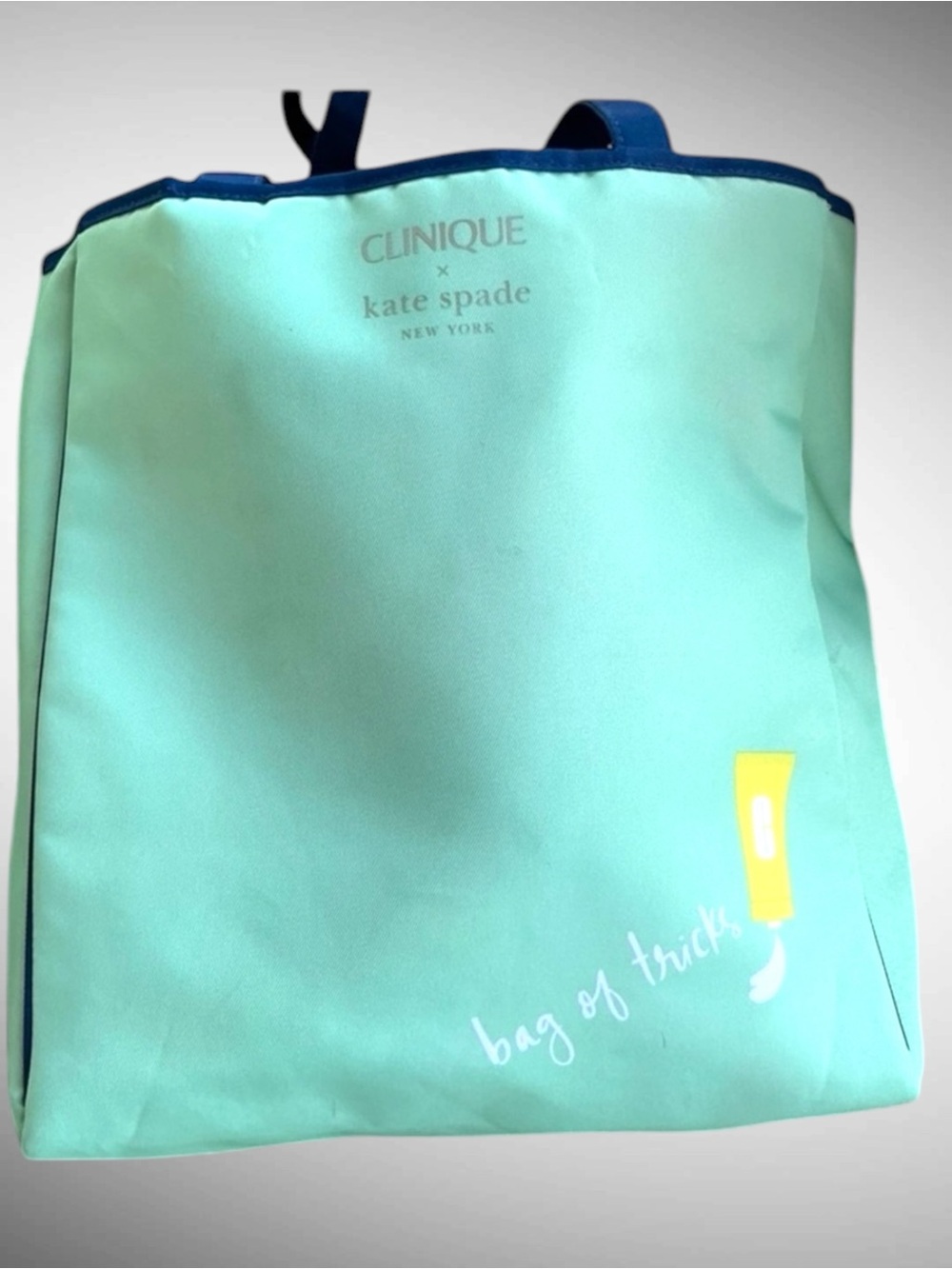 Kate Spade x Clinique Bag of Tricks Tote Limited Edition Mint Blue Tote